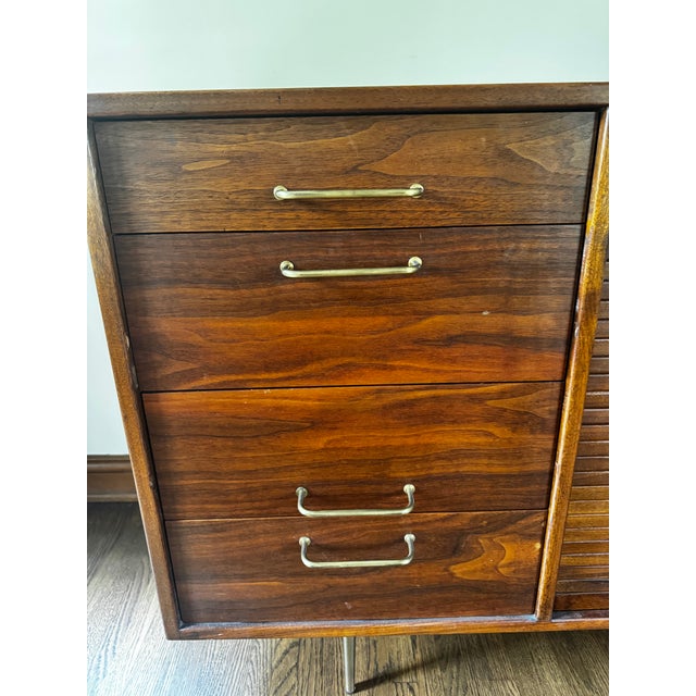 Mid-Century Modern 1960s Jens Risom Walnut Credenza For Sale - Image 3 of 5