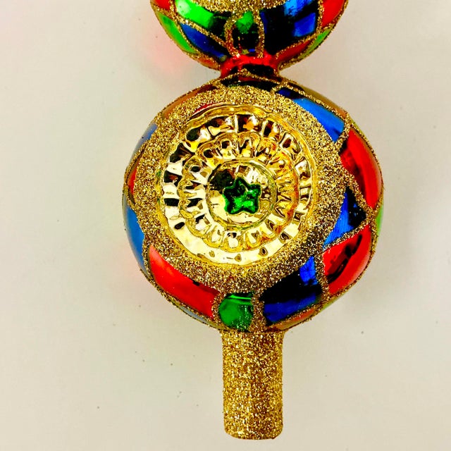 Mid-Century Boho Chic Hollywood Regency Czechosolvakian Blown Mercury Glass Christmas Tree Topper For Sale - Image 13 of 16