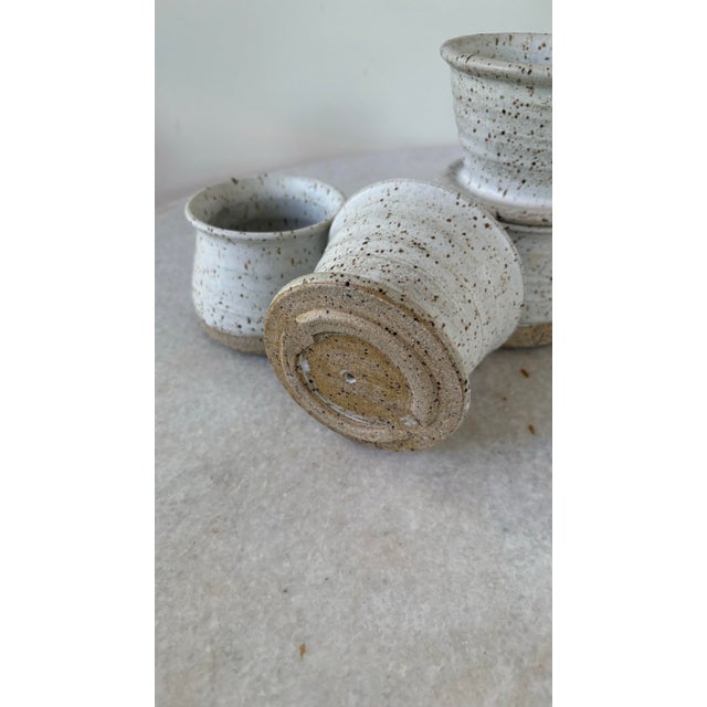 American Coastal Cape Cod Pottery Coffee Cups with Drip Cups - Pair For Sale - Image 3 of 6