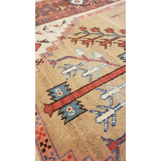 Antique Persian Bakhshaish Carpet, Handmade Wool Oriental Rug, Ivory Light Blue For Sale In New York - Image 6 of 11
