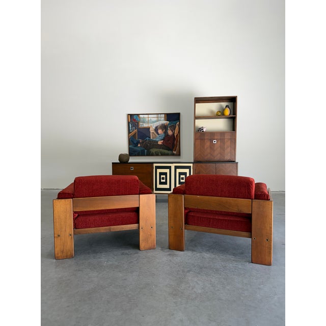 Reupholstered Mid Century Afra & Tobia Scarpa for Gavina Italy Club Chairs For Sale In Tampa - Image 6 of 13