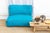 Vintage Hand-Stitched Vibrant Turquoise Floor Seating Set For Sale - Image 9 of 9