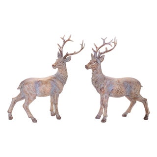 Woodland Deer Figurines (Set of 2) For Sale