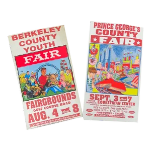 Vintage 1940s Carnival Fair Posters - a Pair