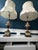Vintage Stiffel Enameled Brass Table Lamps With Scalloped Shades — Elegant Neoclassical Form - a Pair For Sale - Image 17 of 18