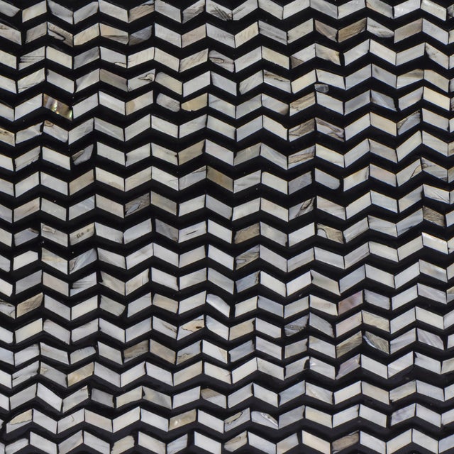 Wood Derry Black Mother of Pearl Nightstand For Sale - Image 7 of 7