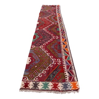Turkish Narrow Kilim Runner Rug For Sale