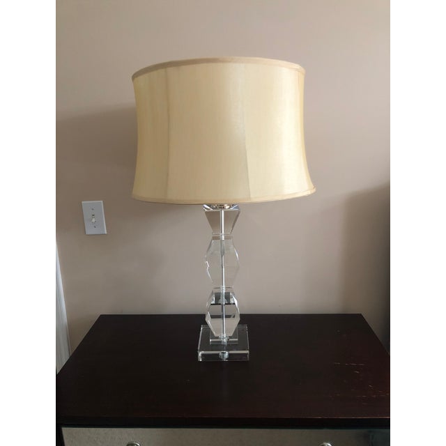 Ethan Allen Geometric Crystal Table Lamps With Shade Chairish