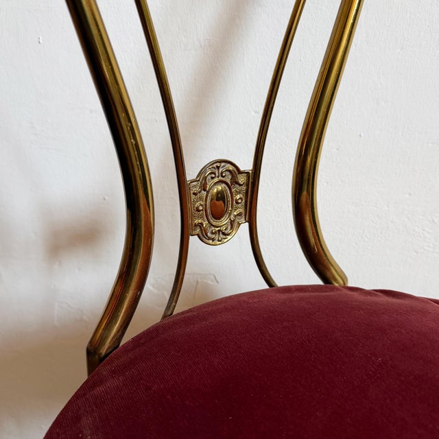 Metal Mid-Century Modern Hollywood Regency Brass Chair attributed to Paolo Buffa, Italy, 1950s For Sale - Image 7 of 17