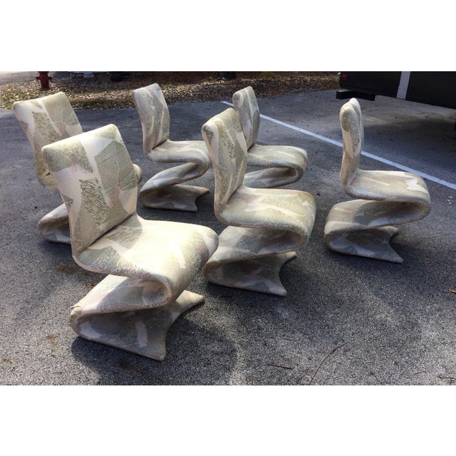 Panton Style Modern Contemporary Z/ Zig Zag Dining Chairs Set of 6