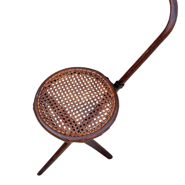 Late 19th Century Late Victorian Bent Oak Folding Chair W/ Cane Seat by Gebrüder Thonet For Sale - Image 4 of 7
