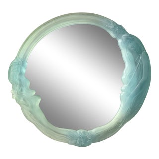 Post Modern Frosted Acrylic “Sculpture Inc” Wall Mirror 1999 For Sale