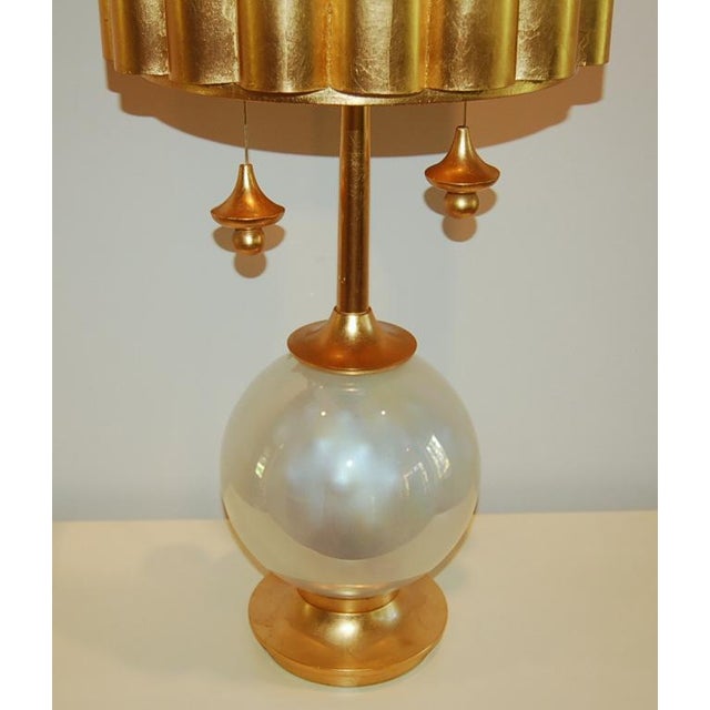 1950s Marbro Murano White Opaline Glass Lamps For Sale - Image 5 of 9