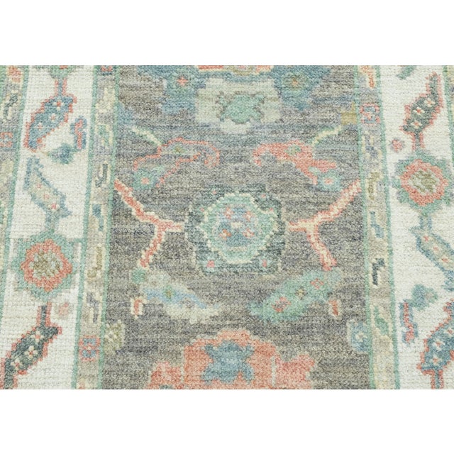 Turkish Oushak Runner Rug 2'4" x 7'10" #17549 For Sale - Image 4 of 8