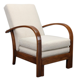 Vintage Art Deco Bouclé Chair, Czechoslovakia, 1940s