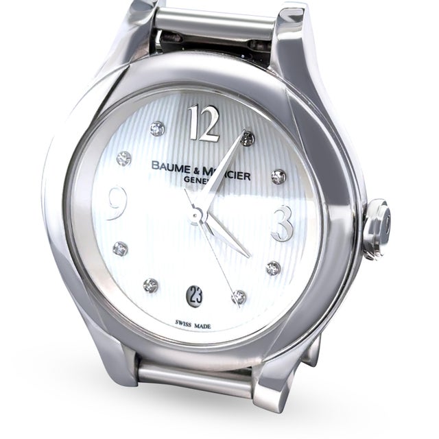 Contemporary Baume & Mercier Stainless Steel Ilea Diamond Dial Watch 30mm For Sale - Image 3 of 11