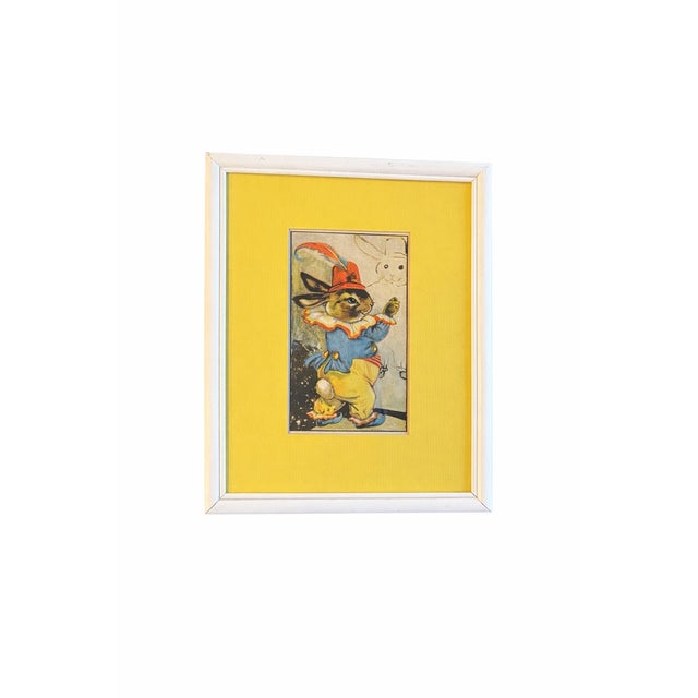 Vintage Mid Century Modern Penny Ross Rabbit Illustration – Easter Bunny Nursery Art, Framed For Sale - Image 9 of 9