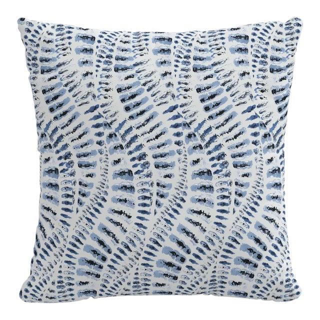 20" Decorative Pillow in Blue Snake Skin For Sale