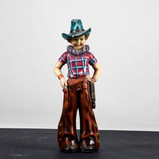 Ilpa, Plaster Sculpture of a Cowboy, 1960, Ceramic For Sale - Image 11 of 11