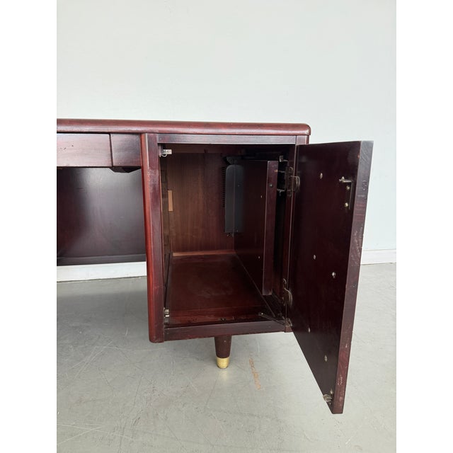 Brown 1960s Vintage Jasper Furniture Mid-Century Modern Typewriter Desk For Sale - Image 8 of 10