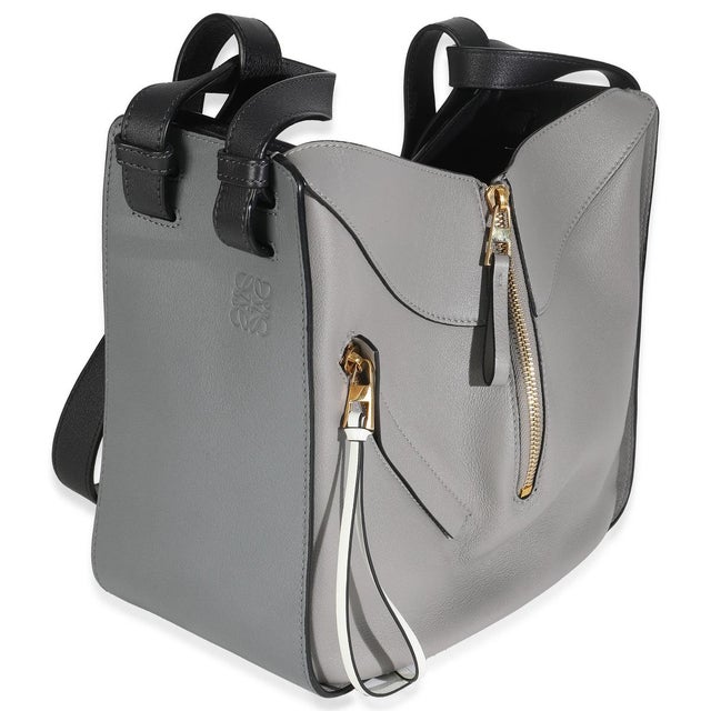 Contemporary Grey Black Calfskin Medium Hammock Shoulder Bag For Sale - Image 3 of 9