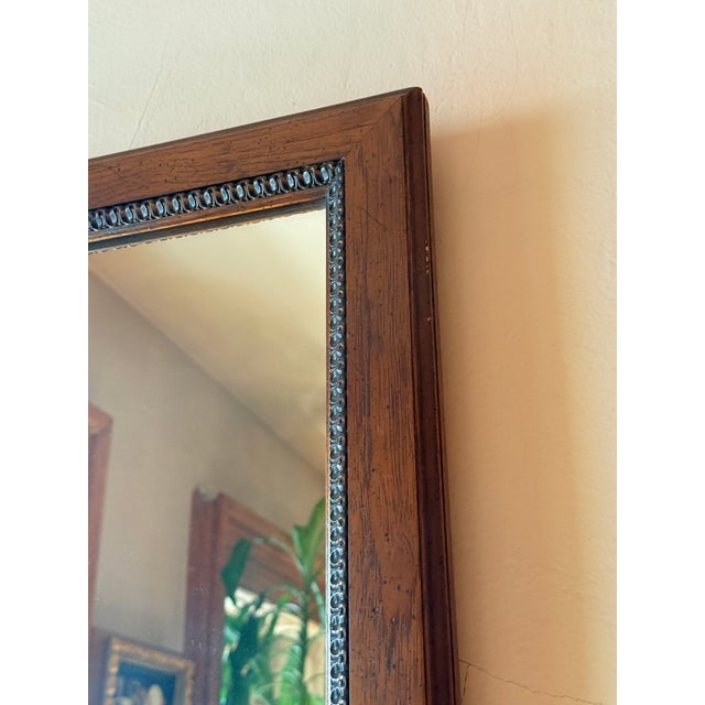 Early 20th Century American Federal Revival Oak Framed Wall Mirror For Sale - Image 4 of 9