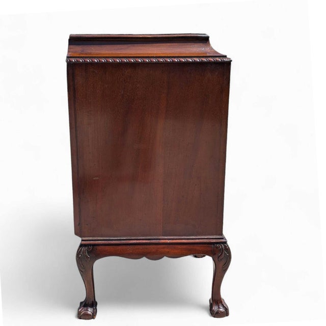 English Antique English Georgian Revival Mahogany Sideboard Buffet With Bow-Front Drawers, C. 1900s For Sale - Image 3 of 12