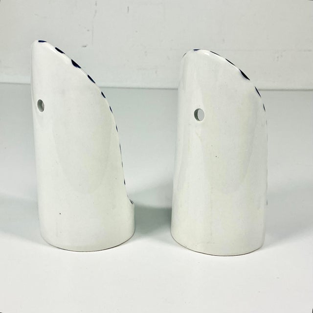 1950s Vintage Holland Delft Boho Chic Handpainted Candleholder Wall Sconces - A Pair. For Sale - Image 10 of 15