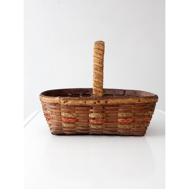 Vintage Woven Gathering Basket For Sale - Image 11 of 14