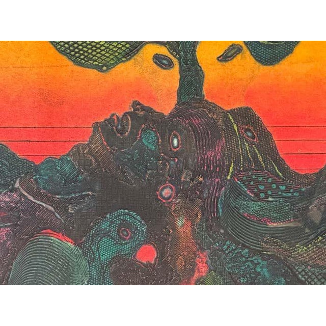 Late 20th Century "Earth Spirits", Modern Green and Orange Acrylic Abstract by Mayo Beckford Young For Sale - Image 5 of 11