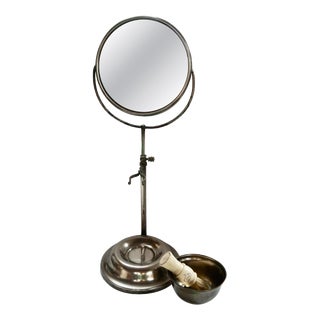 Vintage Art Deco Adjustable Pedestal Shaving Mirror, 1930 For Sale