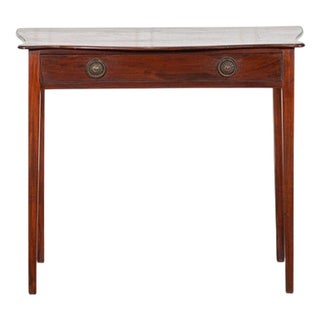 Georgian English Serpentine Mahogany Side Table, 1800s For Sale