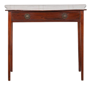 Georgian English Serpentine Mahogany Side Table, 1800s
