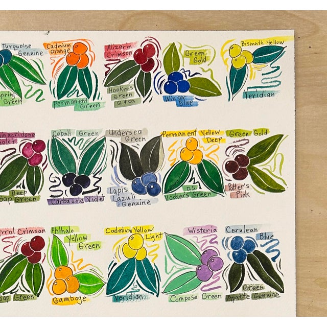 Not Yet Made - Made To Order Giclee Print Watercolor and Ink Painting “Color Chart in Berries” Artist Reference Chart For Sale - Image 5 of 9