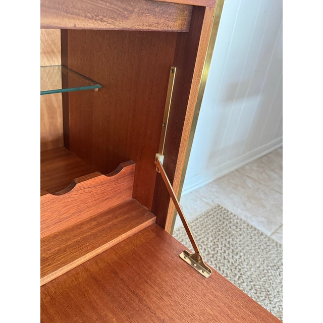 Mid-Century Modern A Vintage Danish Drop Front Bar Cabinet, Circa 1960s. Petite For Sale - Image 3 of 12