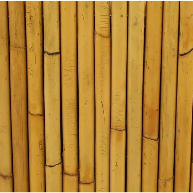 1970s Reeded Bamboo Cube and Glass End Table For Sale - Image 4 of 6