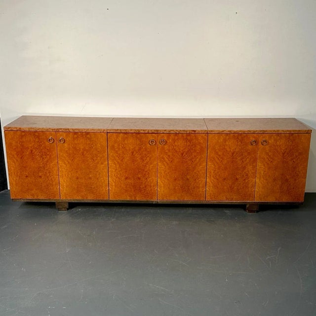 Peter Marino Modern Sideboard or Cabinet in Maple, Marble and Brass, Monumental For Sale - Image 4 of 12