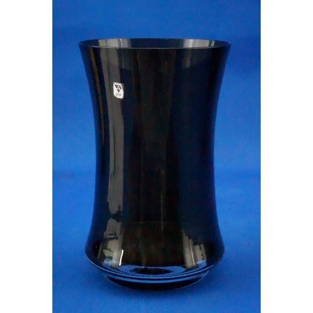 Vintage Vase in Black Smoked Glass from the Gral Crystal Manufactory, Germany, 1950s For Sale - Image 3 of 18