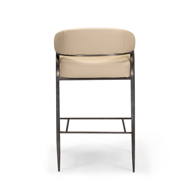 Tatum Taupe Performance Vegan Leather Counter Stool For Sale In Los Angeles - Image 6 of 8