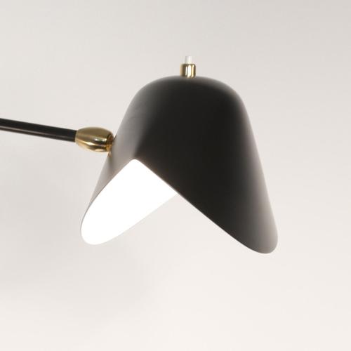 Mid-Century Modern Black 2-Swivel Stapled Table Lamp by Serge Mouille For Sale - Image 4 of 8