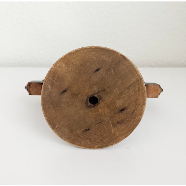 Early 20th C Folk Art Wood Shaving Mirror For Sale - Image 9 of 9