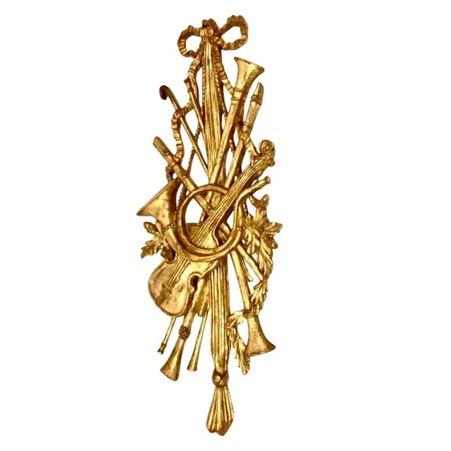 Gold Palladio Louis XV Giltwood Instrumental Wall Hanging For Sale - Image 8 of 8