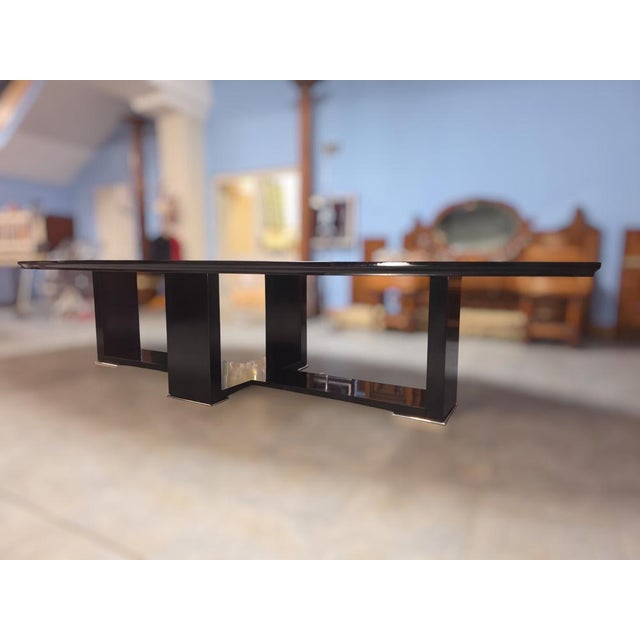 1990s Italian Modern Executive Table in Black Finish by Tecno, 1994 For Sale - Image 5 of 18