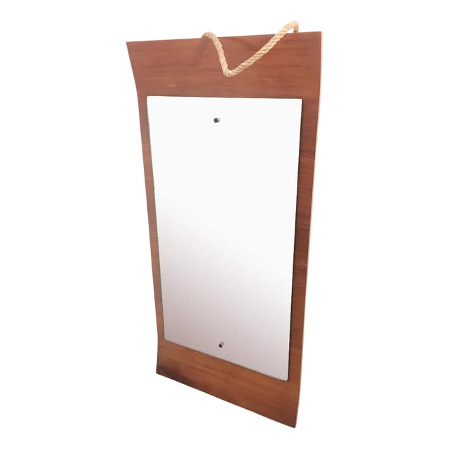 Scandinavian Mirror with Teak Frame, 1970s For Sale