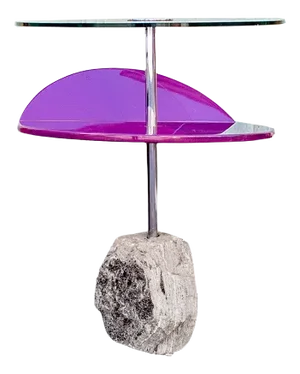 Italian Side Tables with Stone Base from Saporiti Italia, 1980s, Set of 2