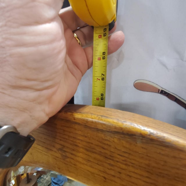 Early 20th Century Three Drawer Oak Vanity Dresser With Arched Beveled Mirror For Sale - Image 11 of 11