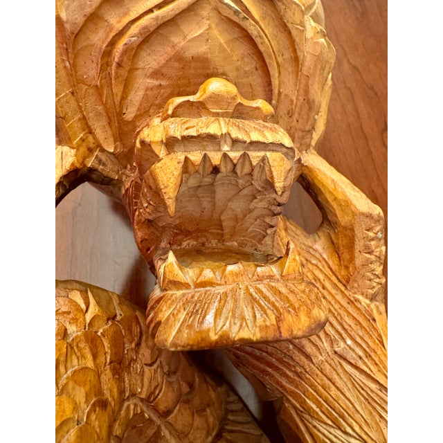 Early 20th Century Early 20th Century Antique 25" H Large Hand Carved Wooden Buddha Statue For Sale - Image 5 of 12