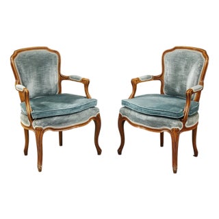 19th Century Louis XV Rococo Armchairs, 1880s, Set of 2 For Sale