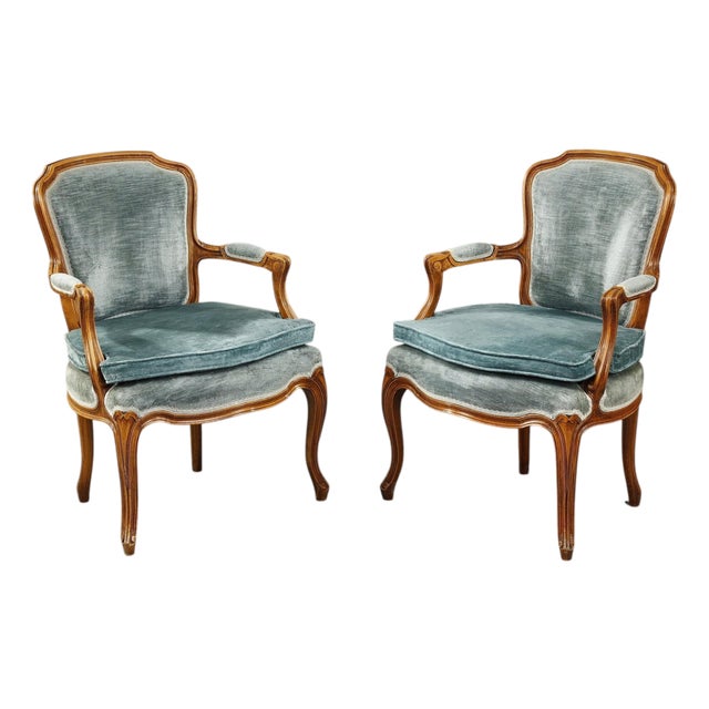 19th Century Louis XV Rococo Armchairs, 1880s, Set of 2 For Sale