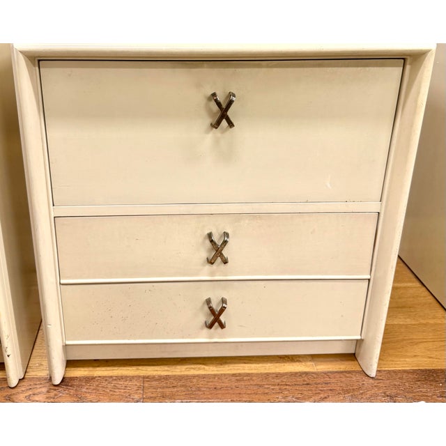 Stunning Paul Frankl pair of matching nightstands, a true collector’s set crafted in the 1940s/1950's for Johnson...